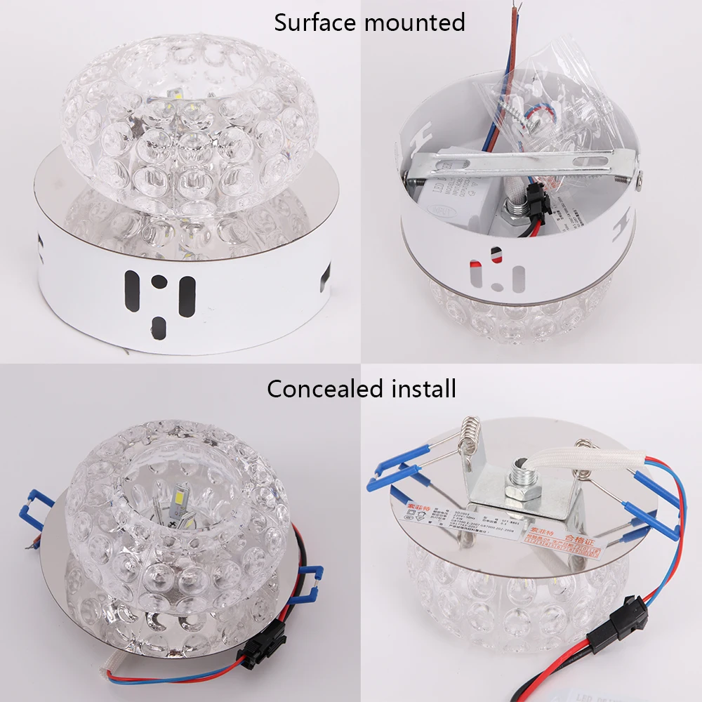 Светодиодный хрустальный потолочный светильник s современный круговой мини
