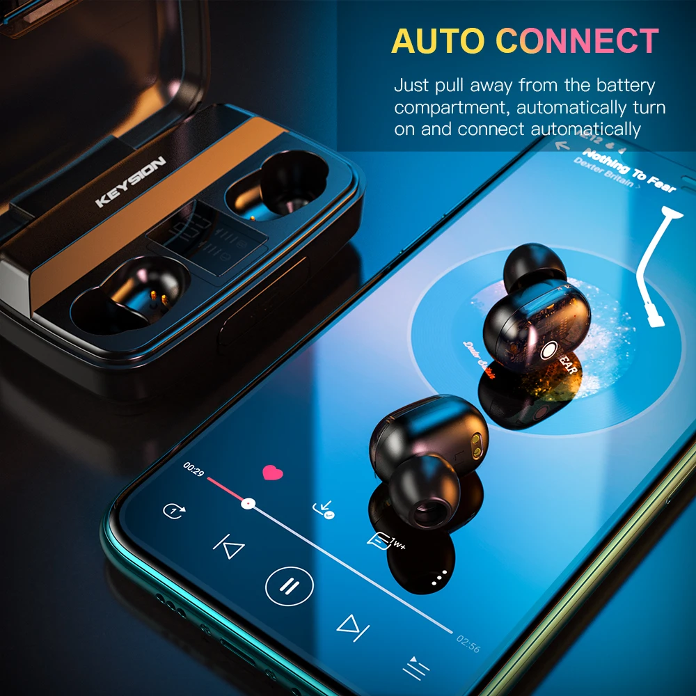 

KEYSION Wireless Bluetooth 5.0 Touch Earphone TWS HIFI Mini In-ear Sports Running Headset For iOS/Android Phones HD Call Voice