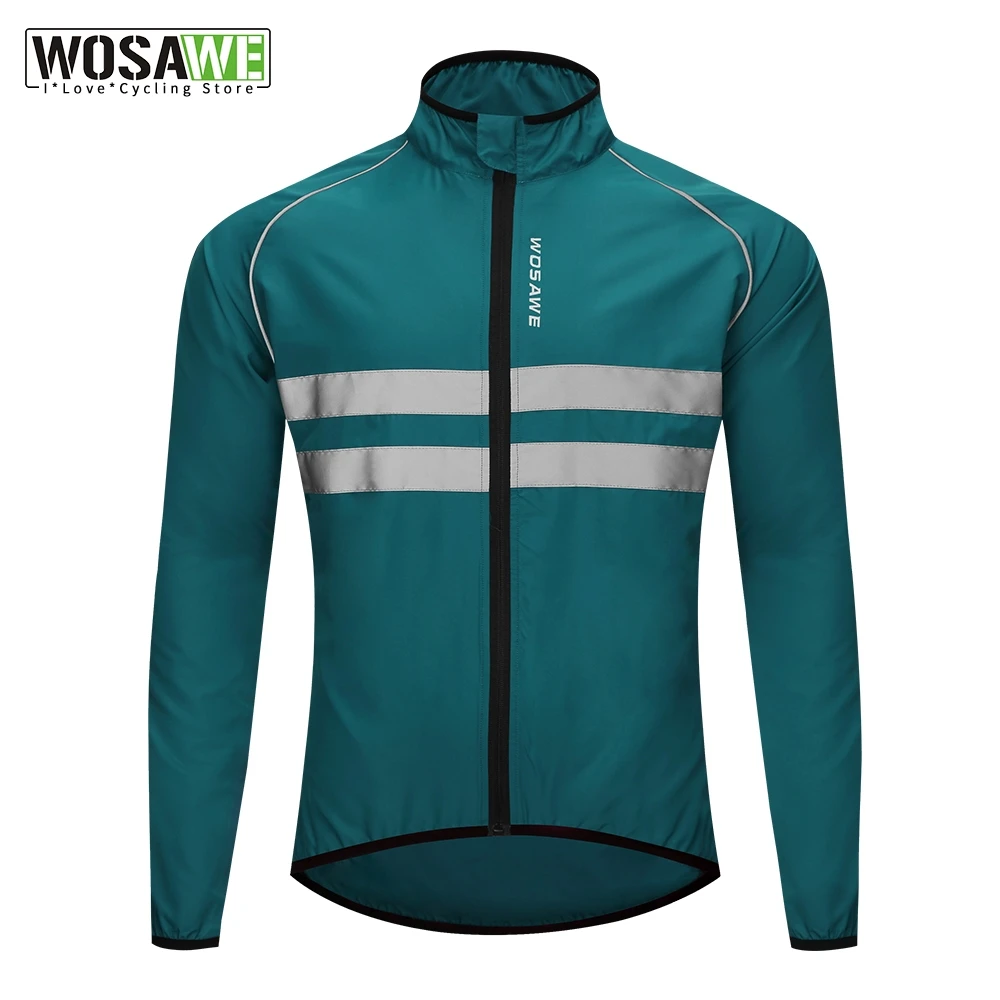 Светоотражающая Мужская велосипедная куртка WOSAWE Ультралегкая ветрозащитная
