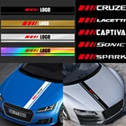 1 шт. виниловая пленка на капот двигателя полосы наклейки для Chevrolet Cruze Captiva Trax Lacetti Sonic Spark Sail Aveo Malibu Equinox