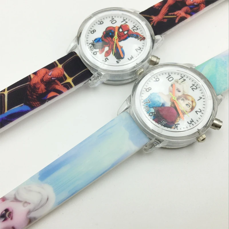 Цветной светильник-вспышка детские часы принцессы подарок для девочек