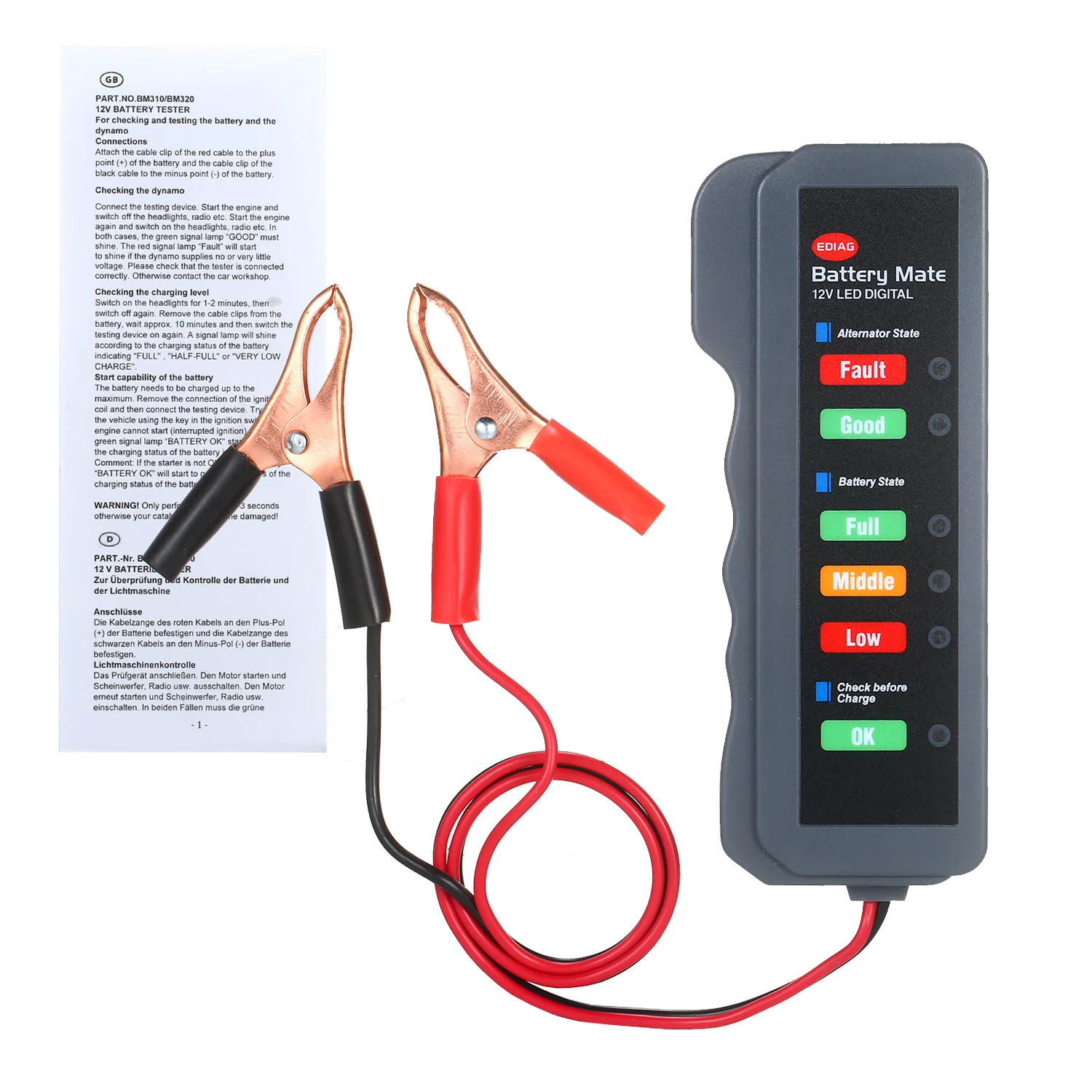 Тестер генератора переменного тока для автомобильных аккумуляторов 12 В