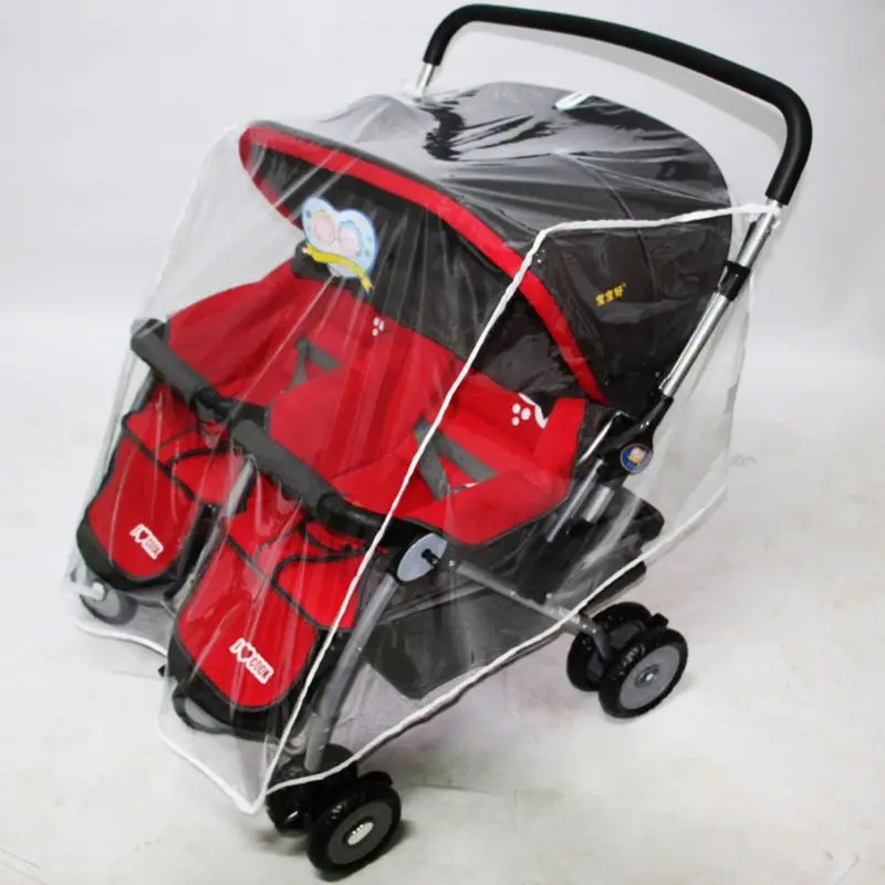 

Baby Pushchairs Rain Cover Infant Stroller Raincoat for Twins Clear Stroller Raincoat Wind Dust Shield Stroller Accessories