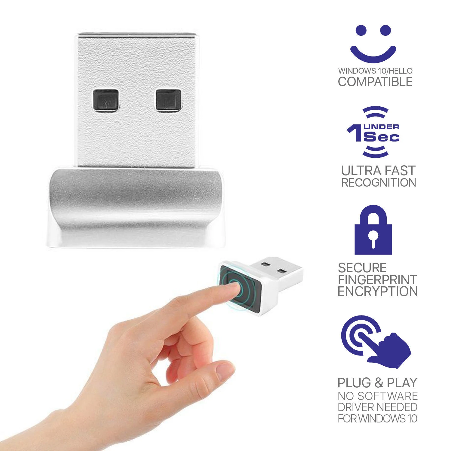 USB-считыватель отпечатков пальцев для ПК и ноутбука 32/64 бит безпароль
