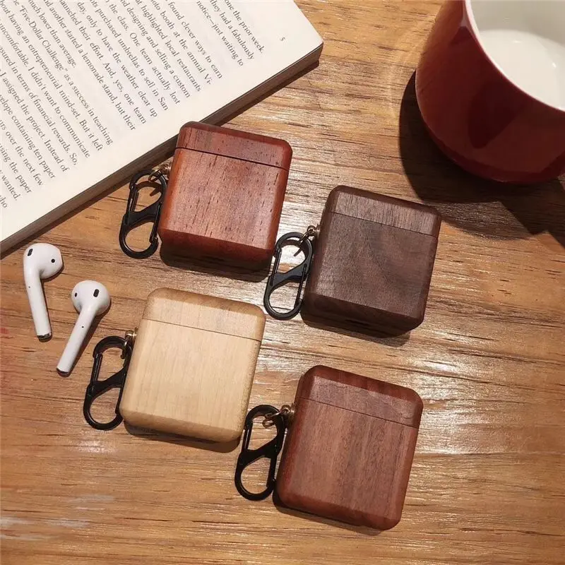 Натуральная деревянная гарнитура защитный рукав для Apple AirPods чехол Bluetooth гарнитура защита от падения рукав с брелок