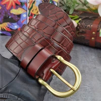 luxury belt super thick genuine leather carving mens belt ceinture leather belt men brass belt buckle wide belt male mbt0604