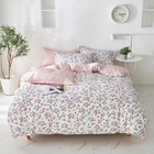 Комплект постельного белья, 3 или 4 шт., теплый, розовый, красный цветок, пододеяльник, простыня, наволочка, Семейный комплект для односпальной кровати
