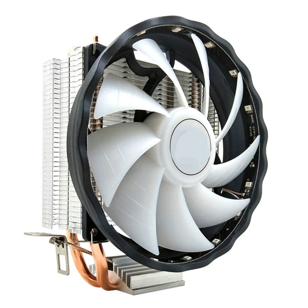 

COOLMOON CPU Cooler 3/4 Pin Dual Heatpipes Computer Cooling Fan with Light Quiet Desktop CPU RGB Fan for Ryzen Intel AMD