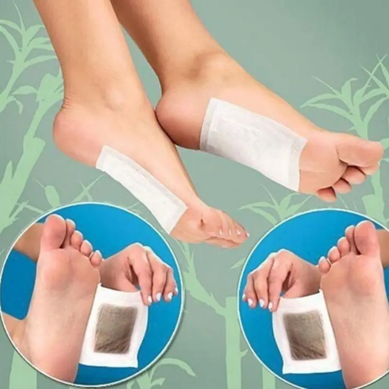

10Pcs/Set Detox Foot Pads Bamboo Vinegar Natural Herbal Toxins Cleansing Adhesive Patches Plaster Improve Sleep Feet D0UE