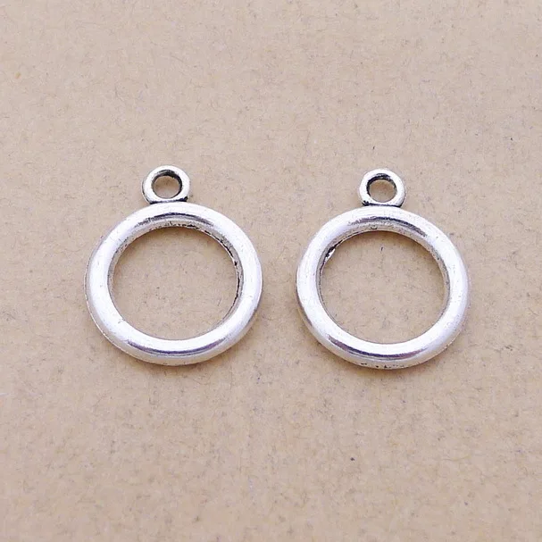 

Jewelry Charms Circle Charms Antique Silver Color 16*20mm 10 Pieces