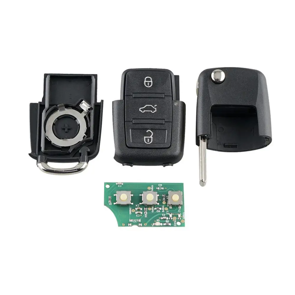 3 кнопки дистанционного автомобильного ключа 434 МГц для VolksWagen Passat Bora Polo Golf Beetle Blank