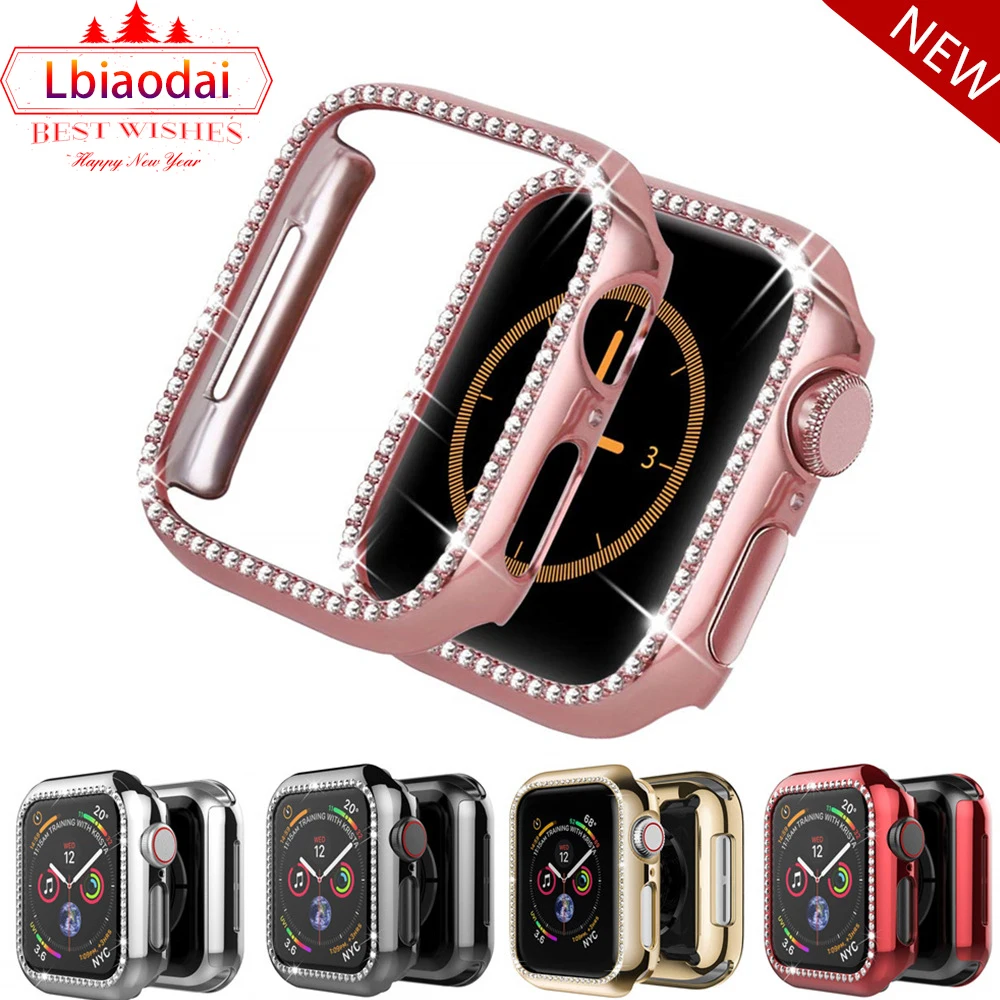 Шикарный бампер для Apple watch чехол Apple watch 4 5 44 мм 40 мм 42 мм 38 мм Алмазный протектор чехол iWatch 5 4 3 2 Аксессуары 38