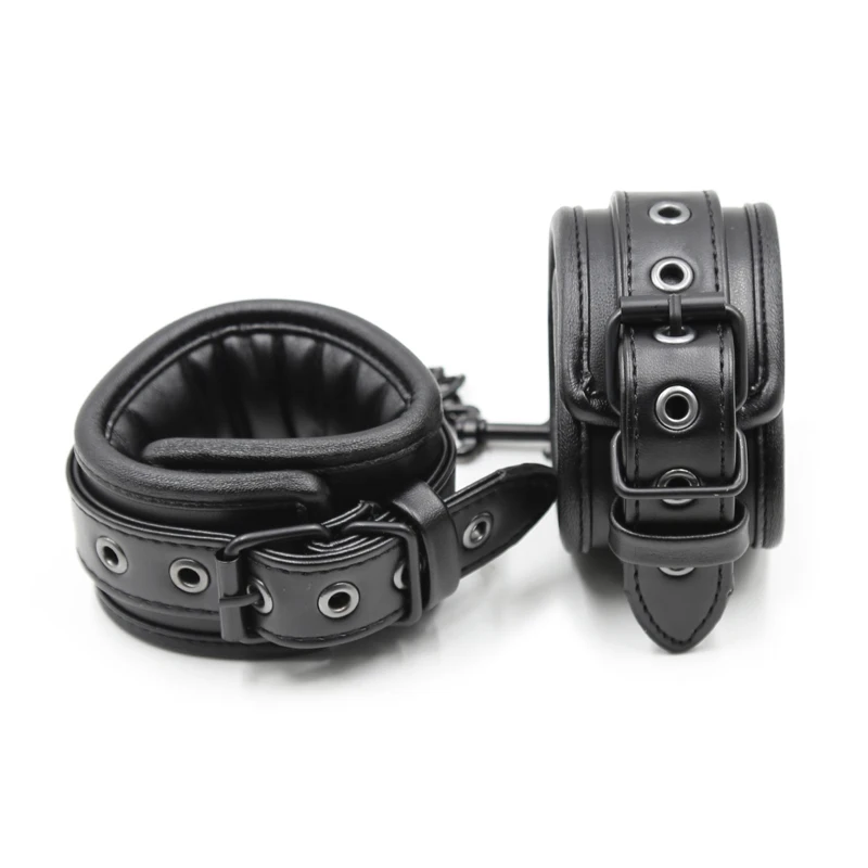 Soft Leather Handcuffs For Sex Toys For Woman Couples Metal Hole Hang Buckle Link Bdsm Bondage Restraints Exotic Accessories