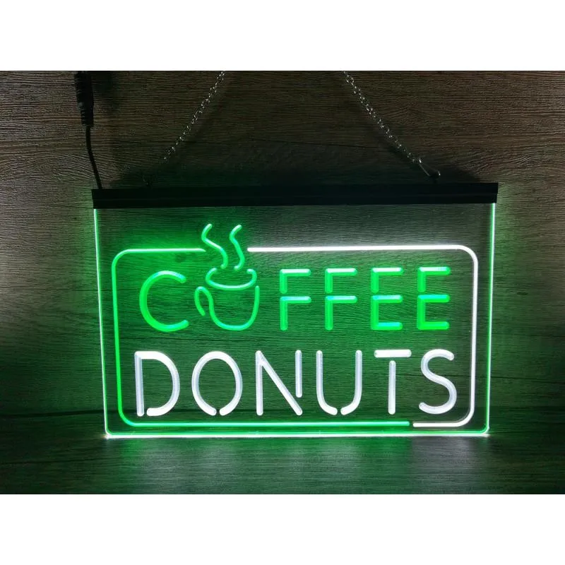 

SS242 Coffee Donut Restaurant Dual Color LED Neon Sign