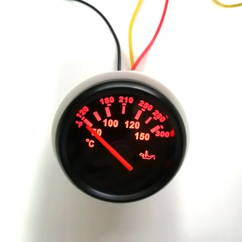 

52 мм цифровой датчик температуры масла, измеритель температуры 50 ~ 150 градусов Цельсия для автомобиля, лодки, яхты, двигателя с 7-цветной подс...