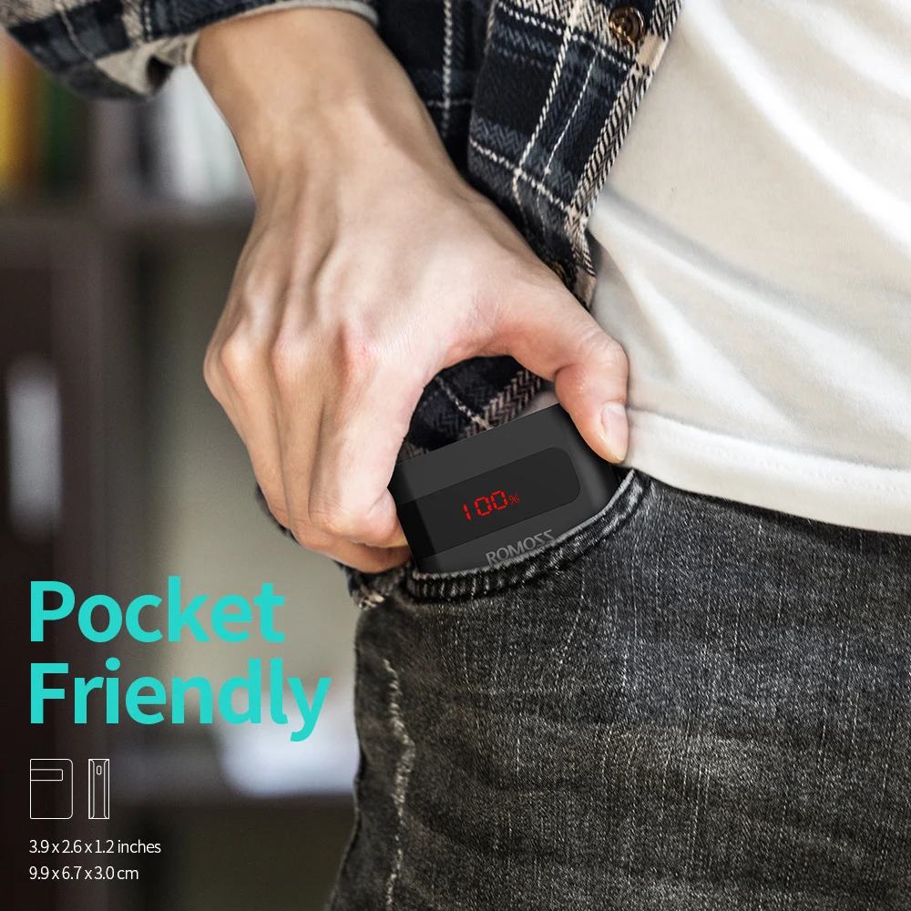 Зарядное устройство ROMOSS Sense4PS + Powerbank 10000 мАч для iPhone Xiaomi mi|Внешние аккумуляторы| |