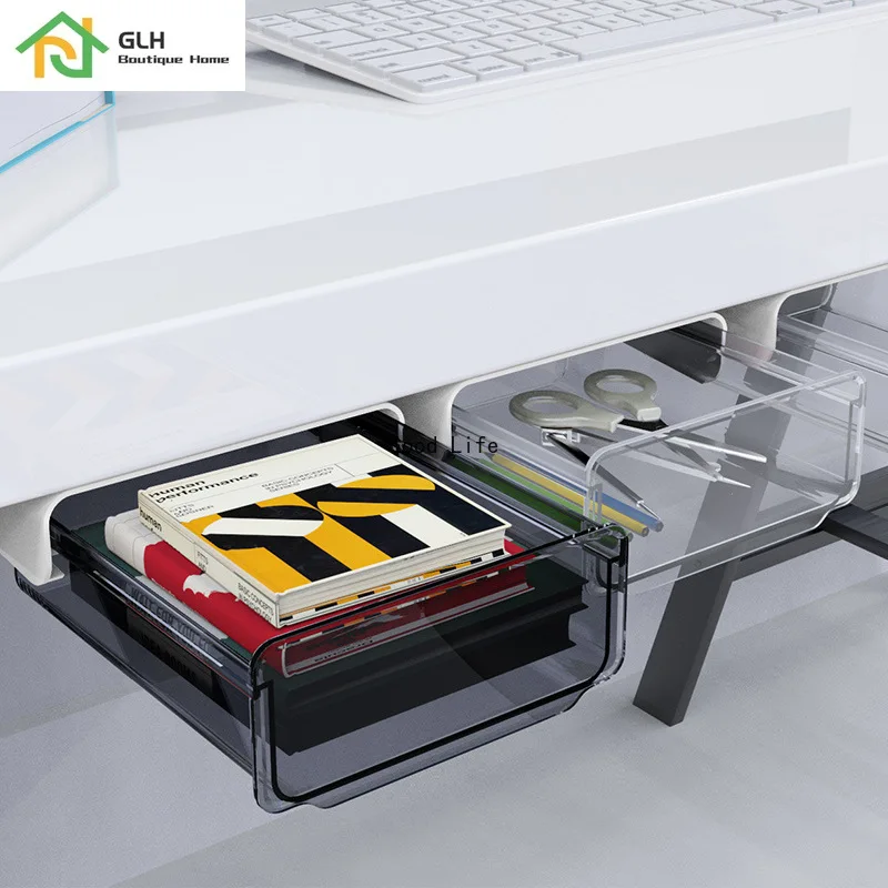 Drawer Pencil Tray Self-Adhesive Hidden Organizer Pen Box Barrel Sundries Storage Drawers Office | Дом и сад