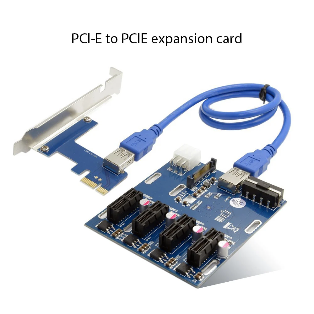 

PCI-E 1 к 4 PCI Express 1X Слоты Райзер-карта Mini ITX к внешнему 4 слота PCI-e адаптер PCIe порт множитель карты