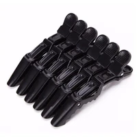 6pcs matte black hairdressing clamps claw clip hair salon plastic crocodile barrette holding hair section clips grip tool 5color