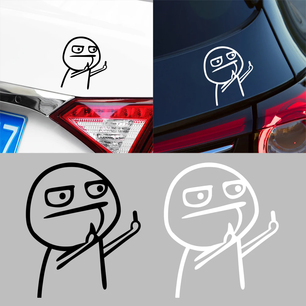 

Car Auto Sticker Funny Cartoon Middle Finger for Renault Clio Duster Trafic Megane Logan Sport Twingo Chevrolet Car Accessories