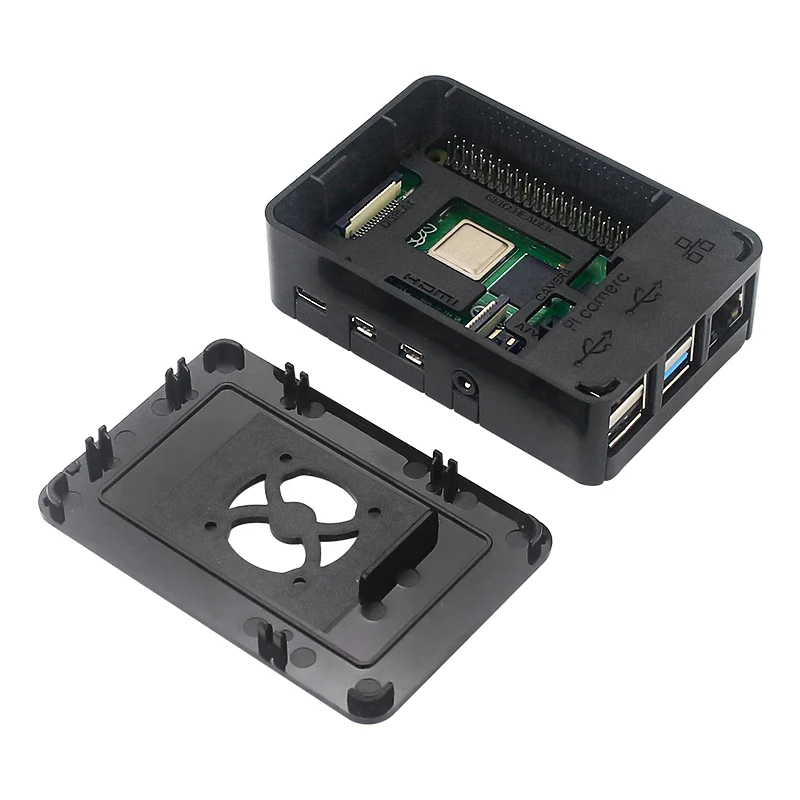 Корпус для Raspberry Pi 4 из АБС-пластика черный корпус поддержка вентилятора
