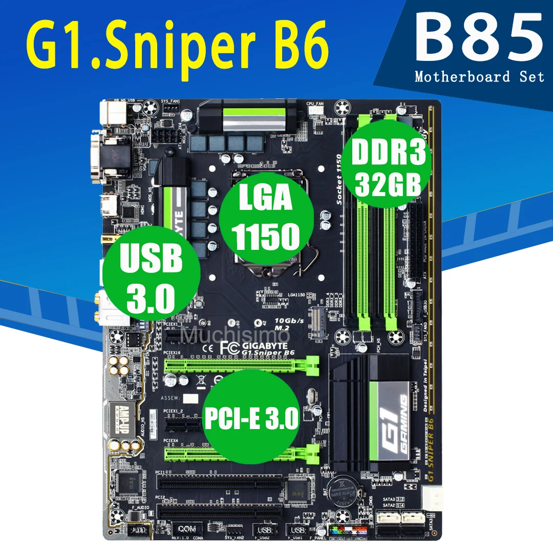 Günstig LGA 1150 Gigabyte G1.Sniper B6 Motherboard Mit Intel Core I5 4460 Motherboard Set 3,2 GHz 4-Core DDR3 Intel B85 Mainboard Set