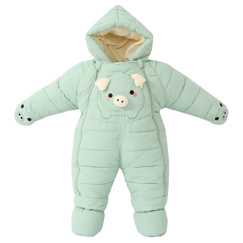 30 degrees cold Winter warm Baby girl Clothes New born Style Baby Rompers Baby Boys Jumpsuits cute Cartoon Infant Overalls