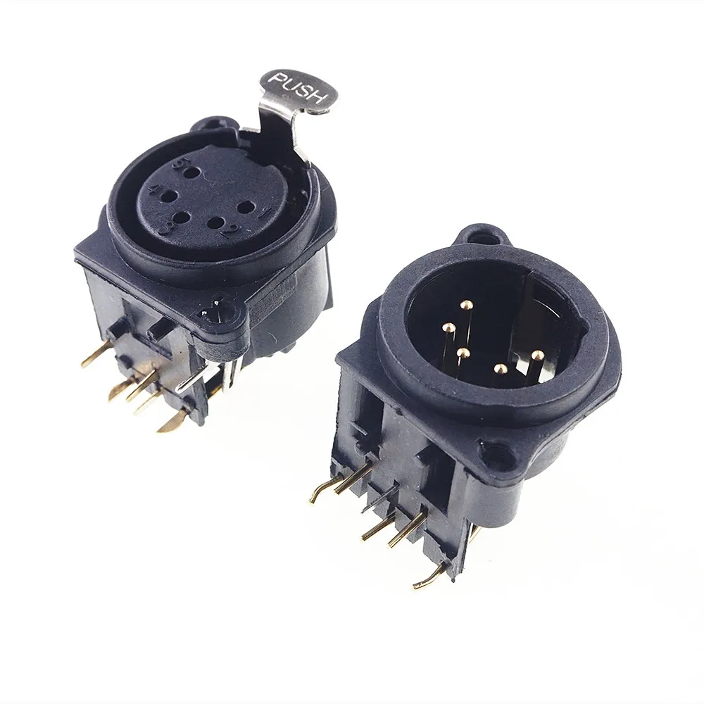 10 шт. XLR розетка 5-контактная гнездовая защелка/штепсельная вилка прямоугольный