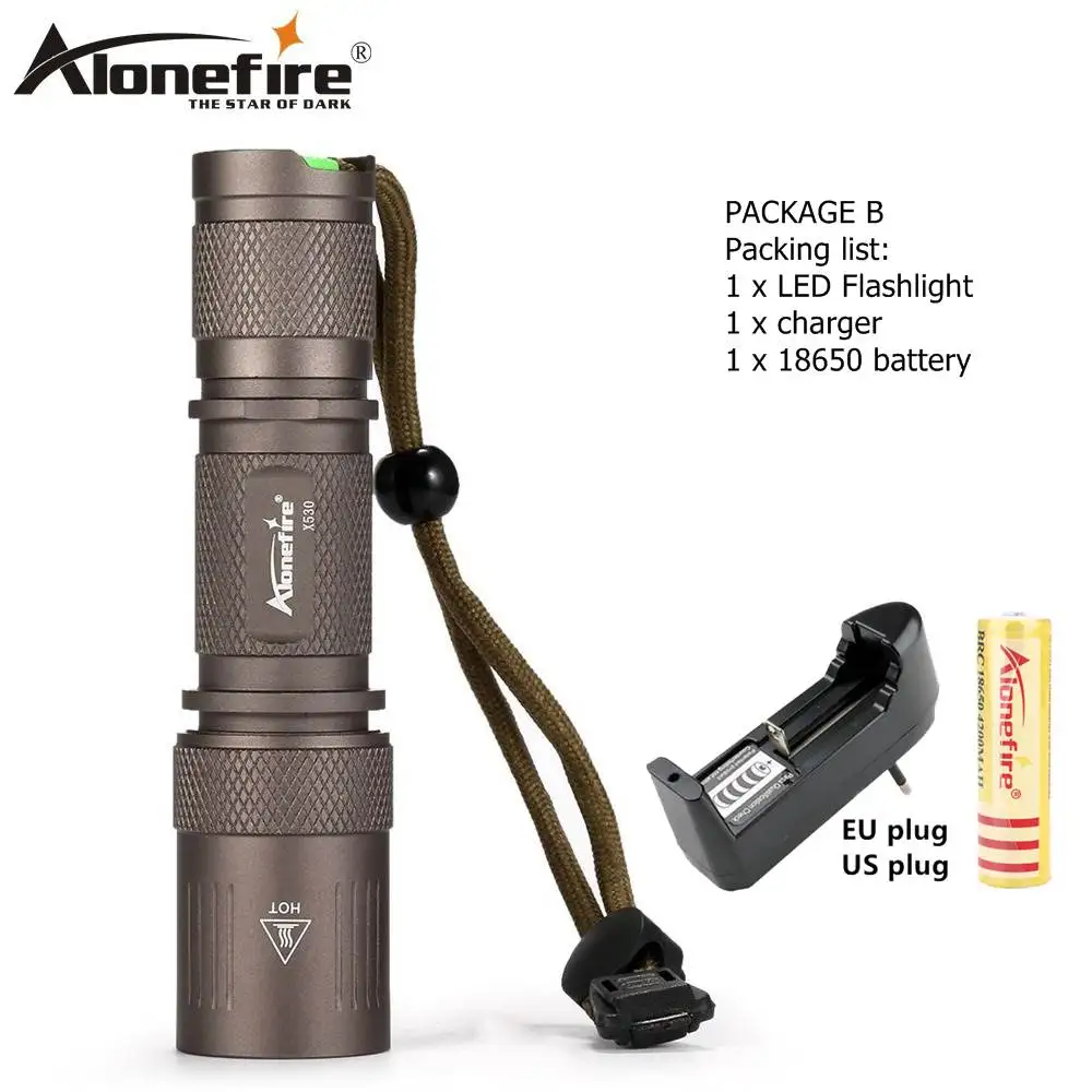 AloneFire X530 высокое качество L2 светодиодная вспышка светильник 18650 светодиодный фонарь 18650 светодиодный тактический вспышки светильник для охоты вспышка светильник кемпинг фонарь - Испускаемый цвет: Option B