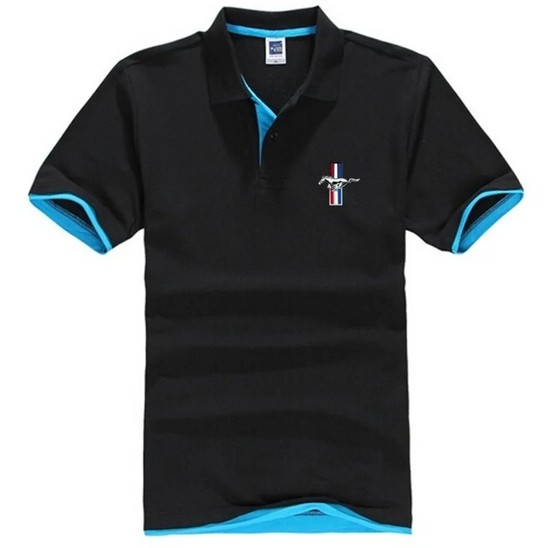 

2021 New Polo Shirt Mustang logo Cotton Polo shirt Short Sleeve High Quantity polo shirts R