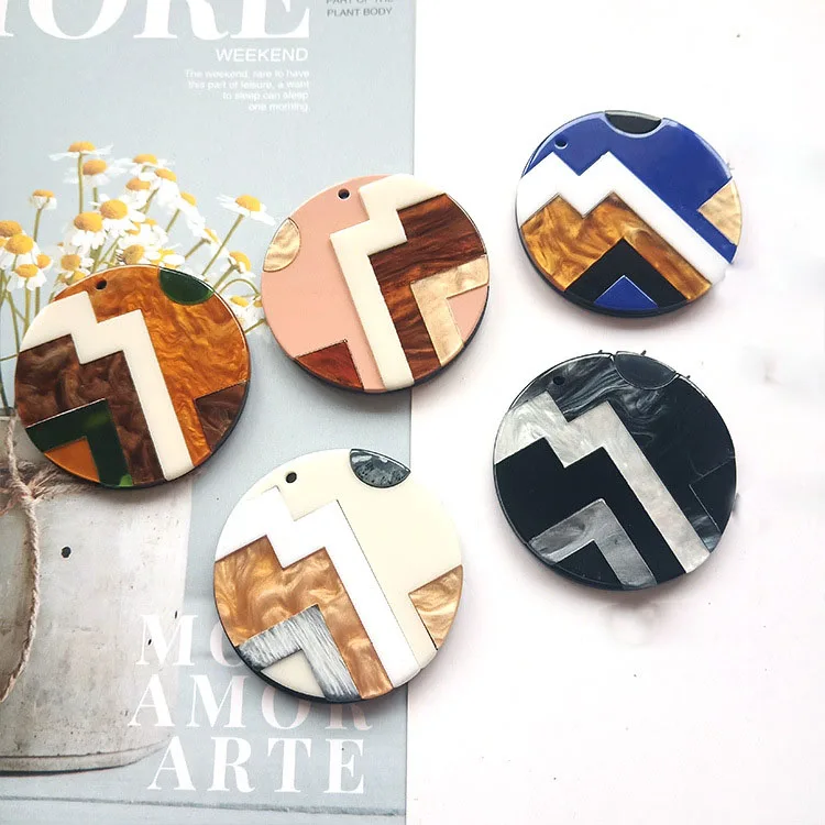 4 шт. 45 мм уксусная кислота большой круглый имитация мраморной текстуры Шарм Diy