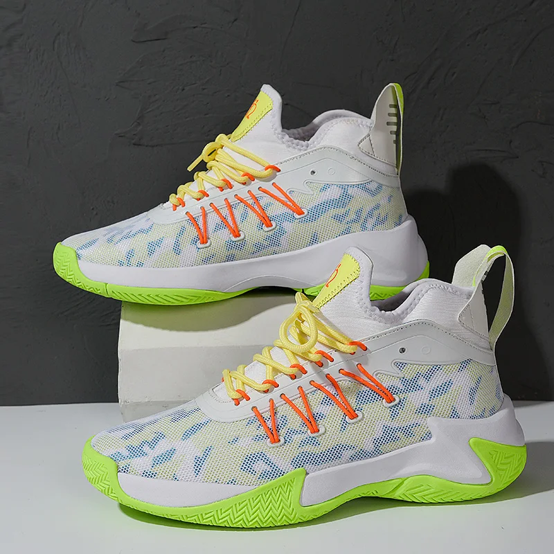 Дышащая амортизирующая Нескользящая светильник Мужская баскетбольная обувь