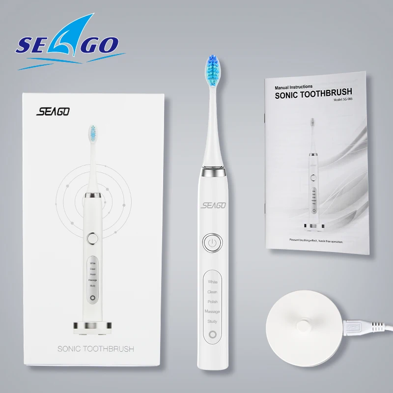 Зубная щетка SEAGO звуковая электрическая перезаряжаемая ультразвуковая