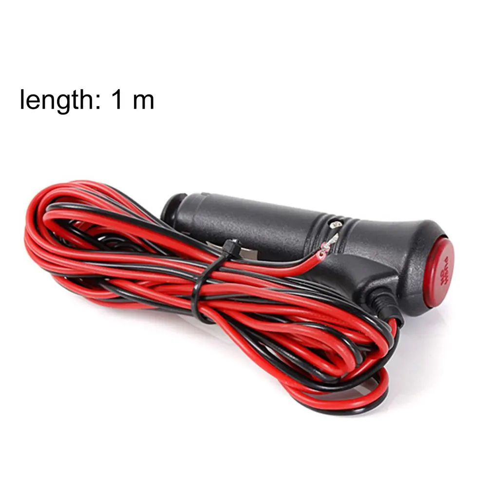12V/24V Car Styling Cigarette Lighter Plug With Switch Light Red Power Cord 1M Automobiles Belt Multifunctional Wire | Автомобили и