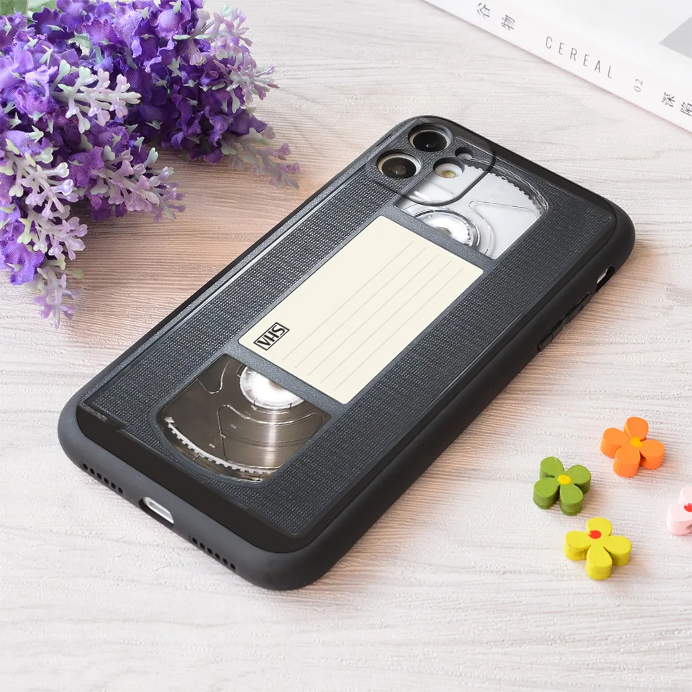 

For iPhone Vhs Tape Print Soft Matt Apple Case