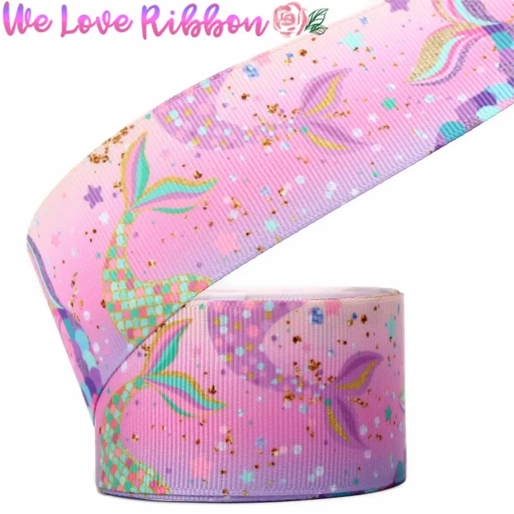 16 мм 75 мультфильм хвост русалки серии милый КИТ фиолетовый Raibow напечатанные