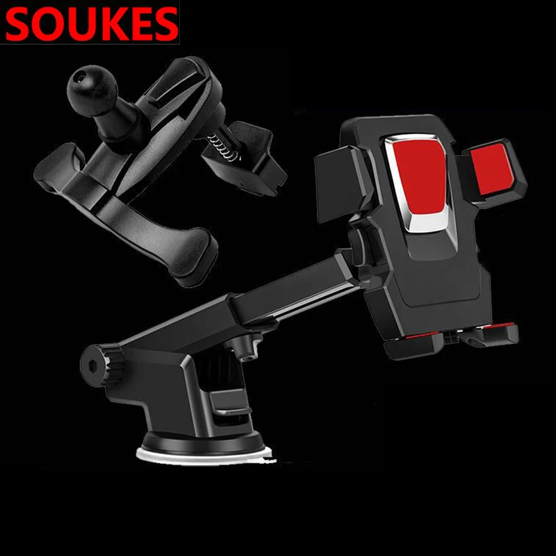 red clip Rotation Sucker Car Mobile phone GPS navigation Holder For Chevrolet Cruze Aveo Opel Insignia Ssangyong kyron rexton Honda - Цвет: red clip