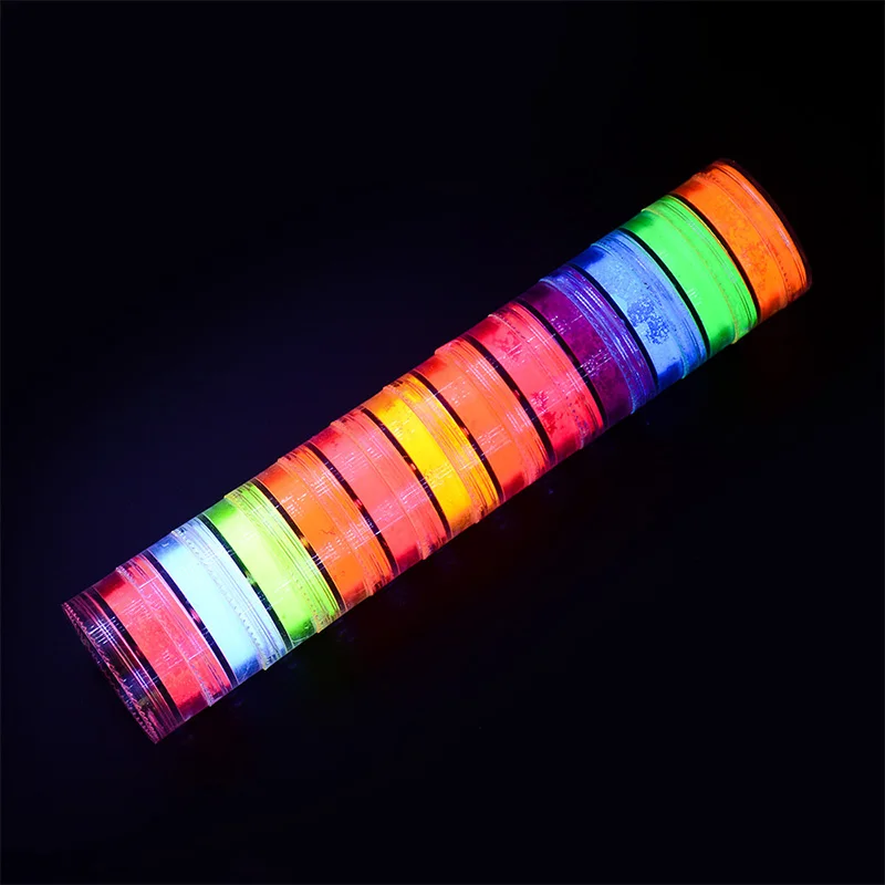12color 6 цветов/набор неоновая пигментная пудра для ногтей блестящая фосфорная градиентная Пыль для дизайна ногтей Пудра с пайетками маникюрный Декор - Цвет: 12color