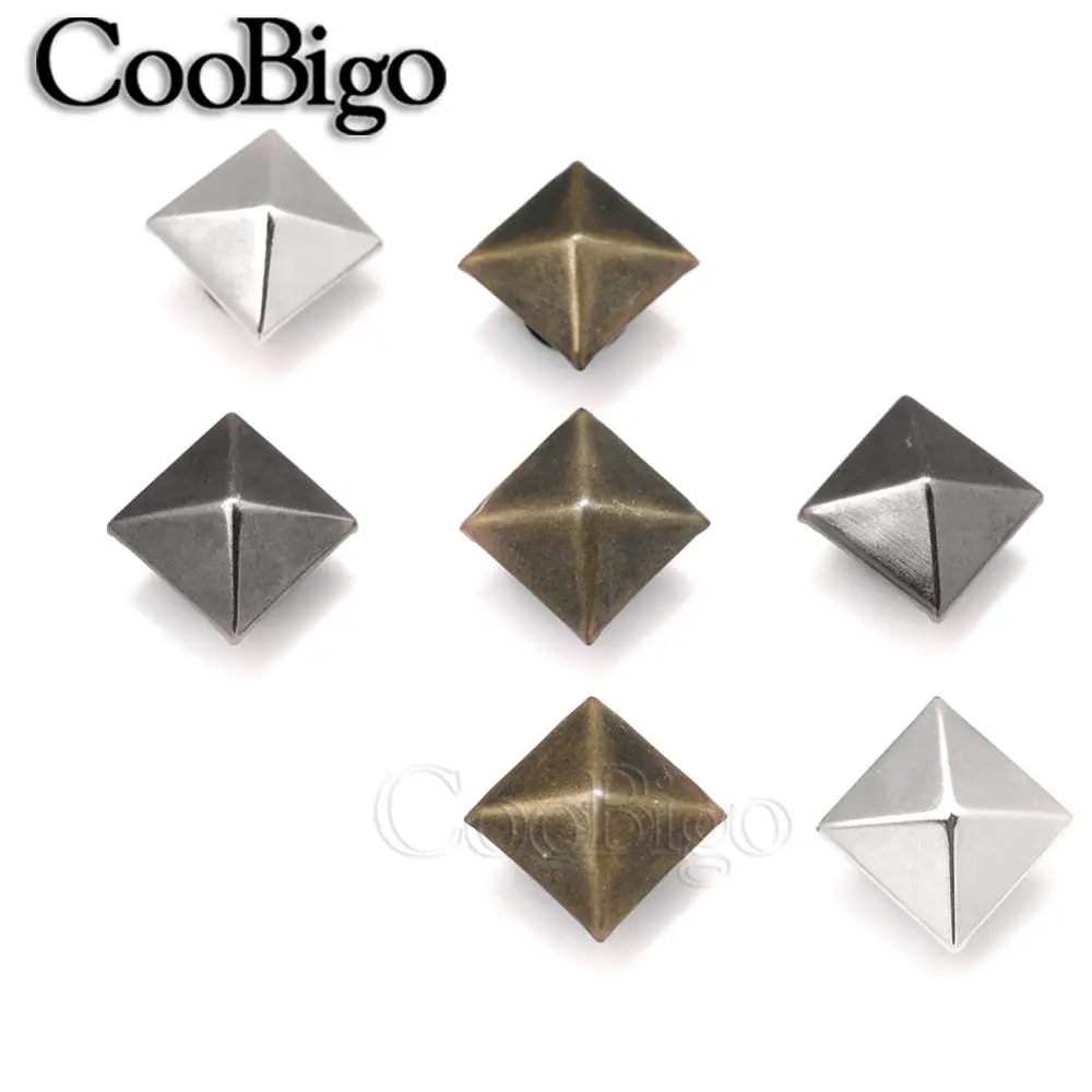 50 шт. квадратная основа в виде пирамиды шипы заклепки стиле панк кепка для шляп