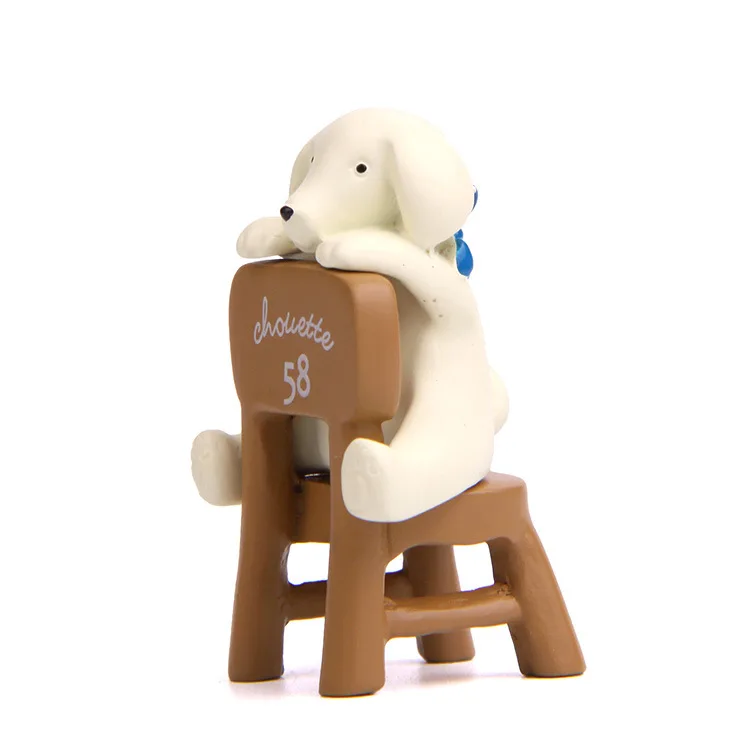 Щенок сидит на стуле Садоводство украшения для суккулентов микро Пейзаж куклы