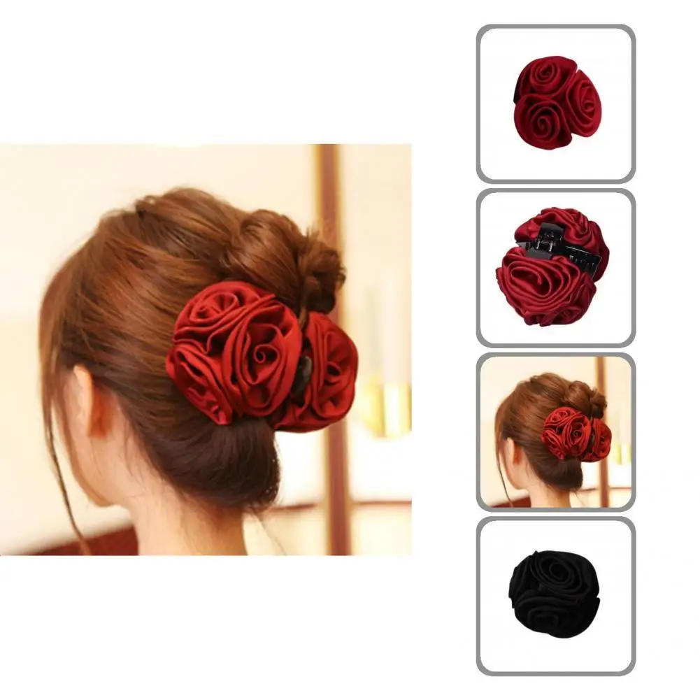 

Jaw Barrette Fashion Women Simple Decorative Buns Rose Flower Hair Claw Hair Clamp for Home