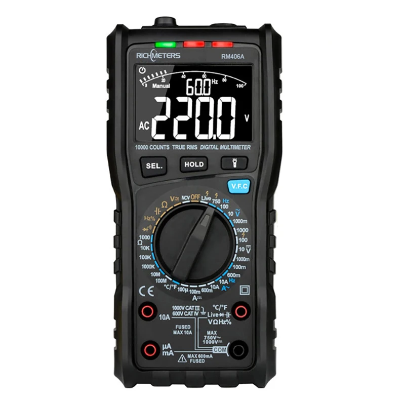 

RM406B Digital Multimeter Tester Capacitance Fast Speed DC DC 10000 Counts multimetro digital profissional Anti-burn Alarm