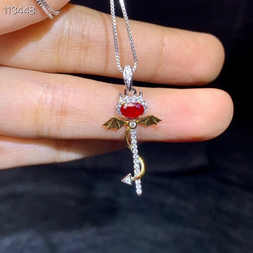 Ожерелье унисекс из серебра 925 пробы с красным Рубином | Украшения и аксессуары