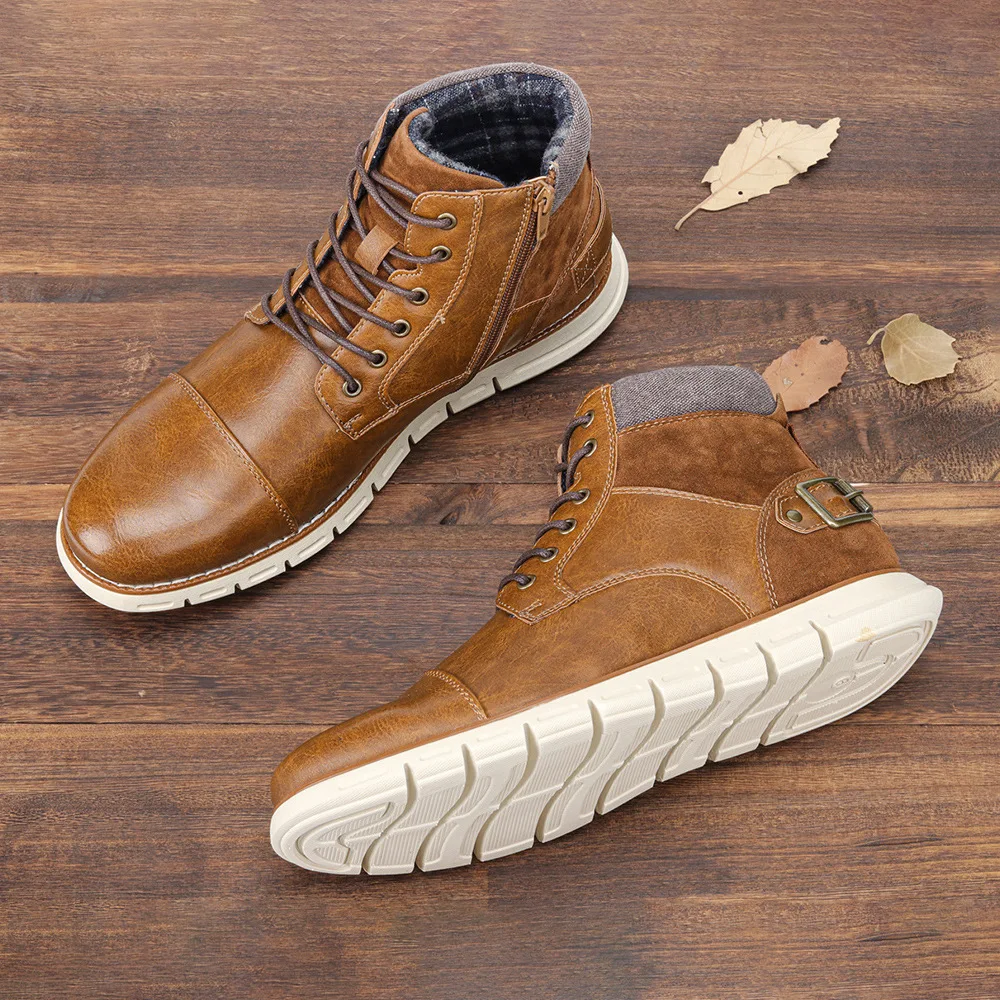 

Fashion Casual Boots Men 2021 Autumn Winter Comfy MD Durable Outsole Men Shoes high quality Genuine leather Men Boots