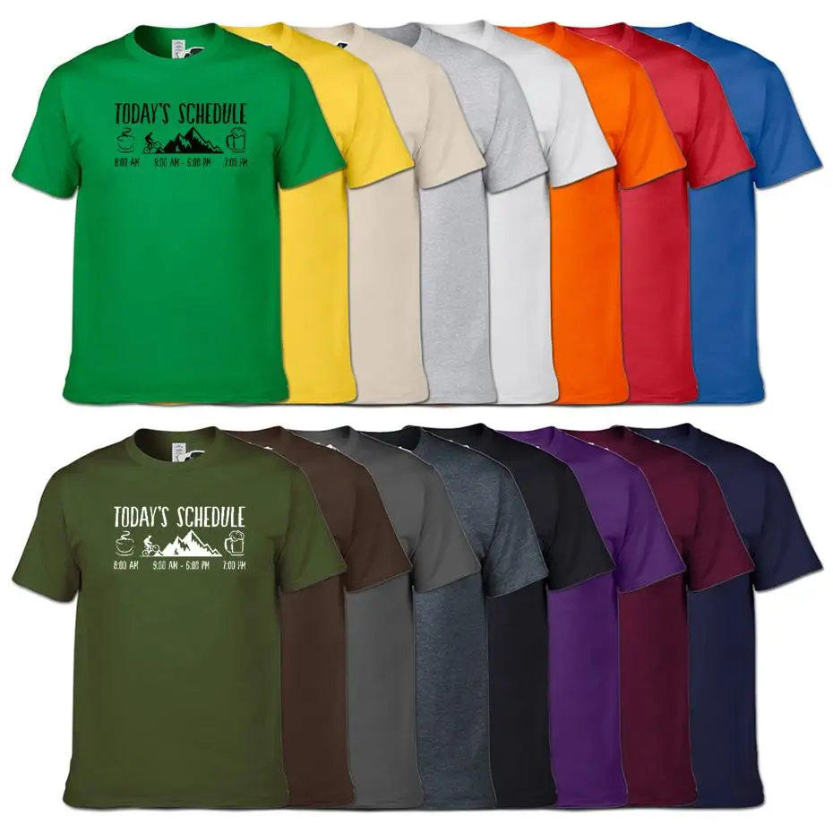 Футболка мужская с забавным принтом хлопковая коротким рукавом расписание