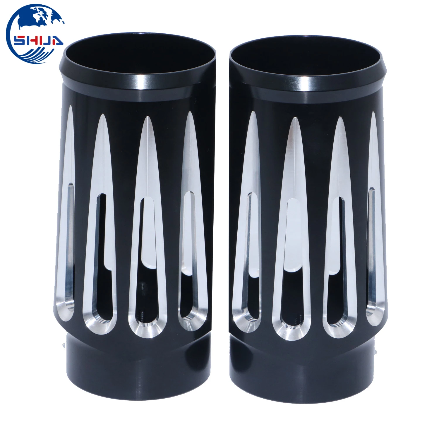 Черные чехлы Слайдеры для передней вилки с ЧПУ моделей Harley Touring Turing и Trike Road King Street