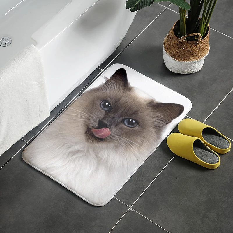 New Cute Cartoon Kitty Bathroom Mats Waterproof Non-Slip Kitchen Floor Mat Entrance Doormat Welcome Carpet Children's Room Mat