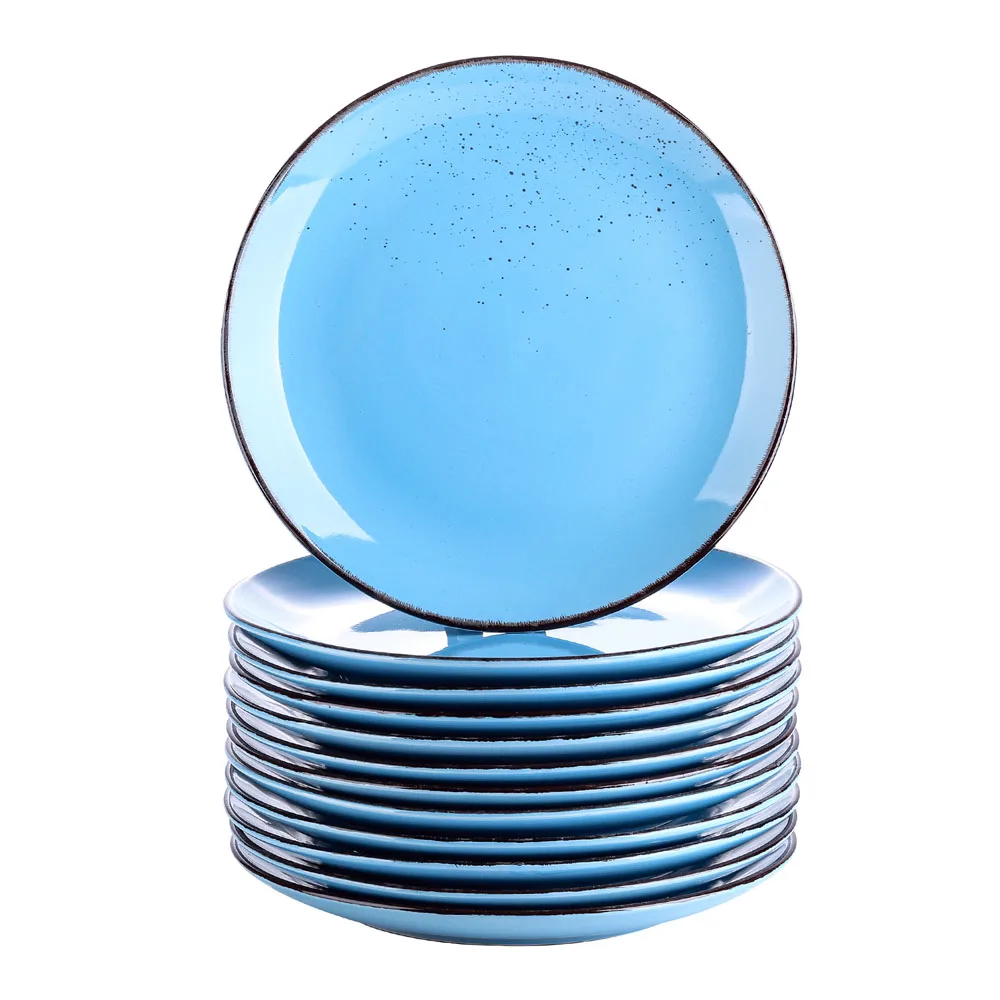 

Vancasso Navia 4/8/12-Piece 10.75" Ceramic Stoneware Dinner Plate Set Vintage Look Dinner/Salad/Fruit/Snack Tableware Plates Set