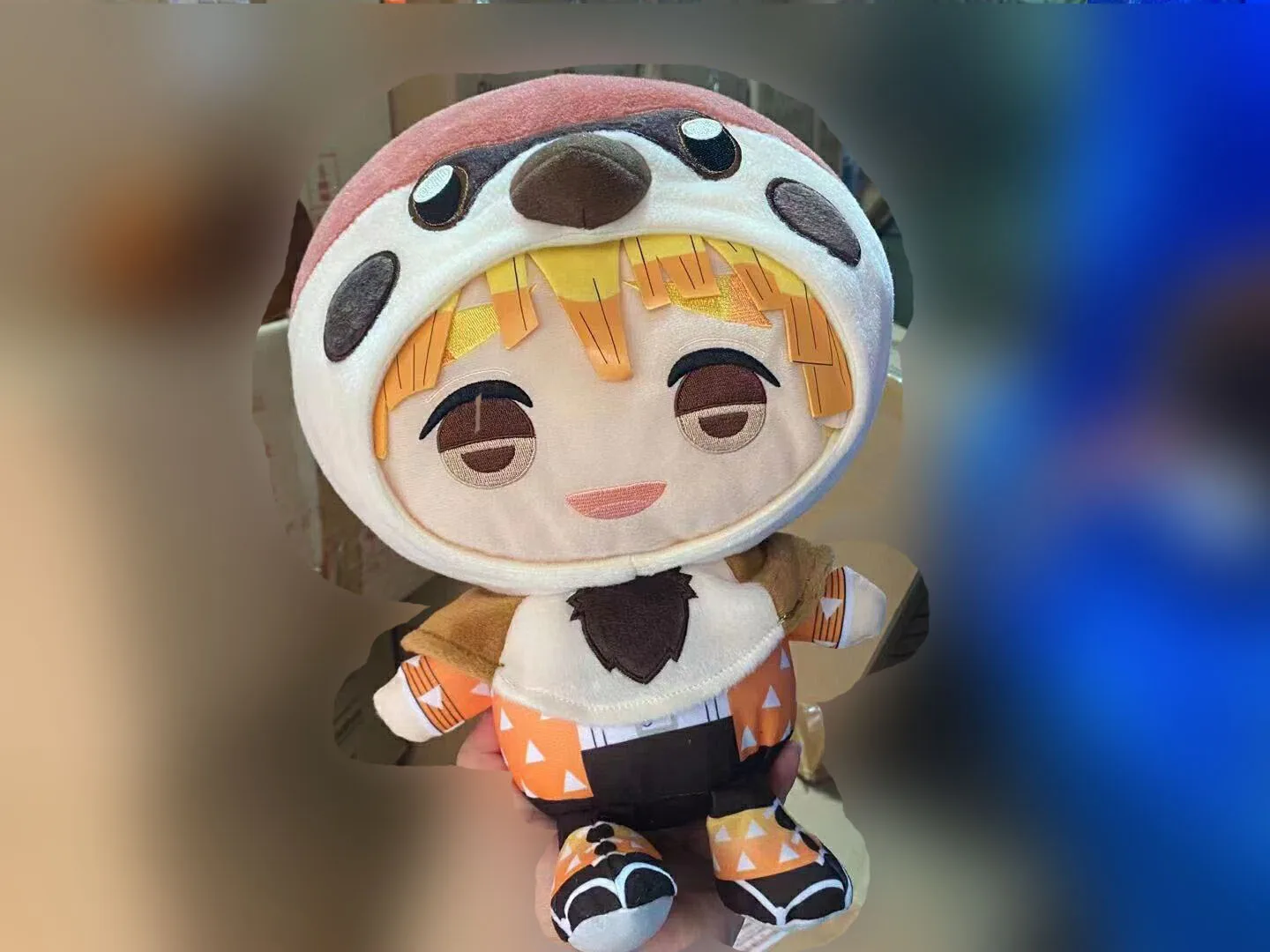 &iexcl;30cm en stock! Figura de anime de Demon Slayer, Zenitsu Agatsuma de peluche de juguete, original japon&eacute;s-4