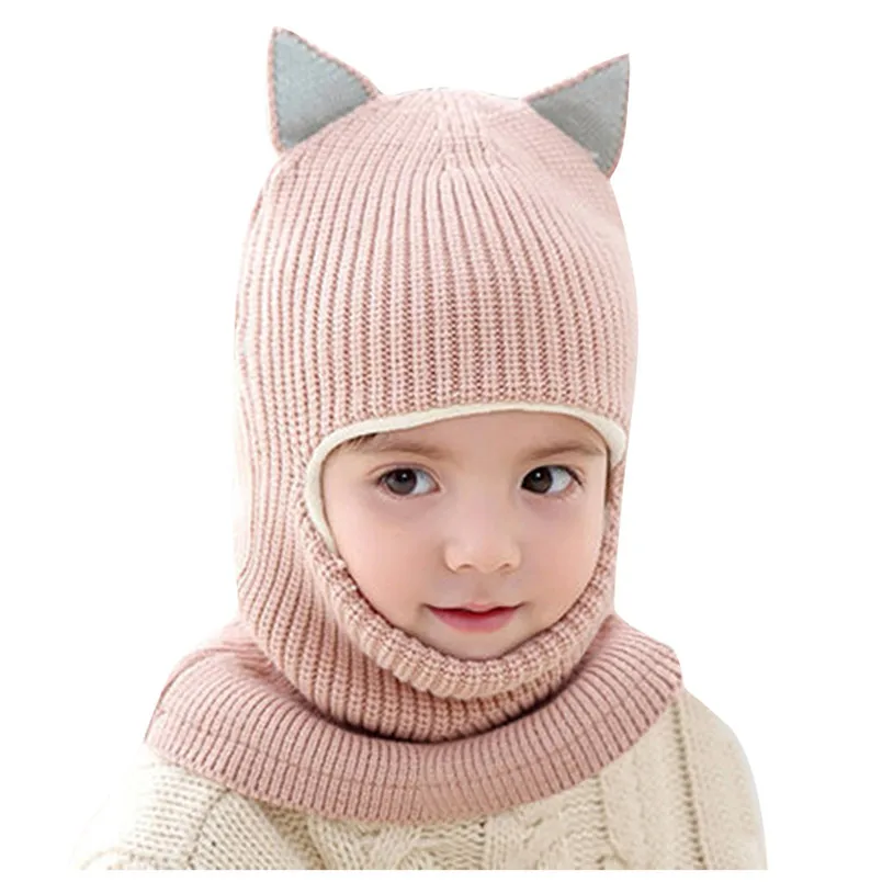 baby cap newborn Осенне-зимние детские шапки с помпонами, детские вязаные шапки для девочек и мальчиков, теплая шерстяная шапка с капюшоном, Детские шарфы, шапочки для малышей J6 - Цвет: baby cap newborn